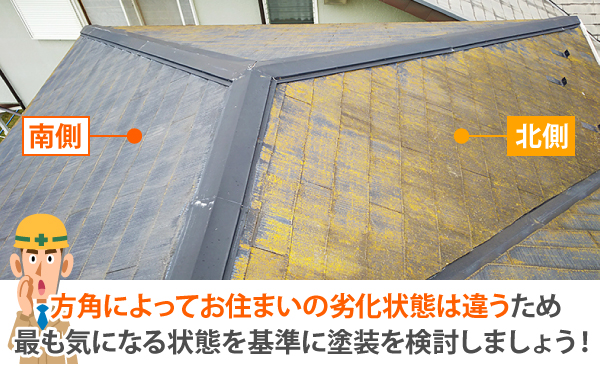 方角によってお住まいの劣化状態は違うため最も気になる状態を基準に塗装を検討しましょう!