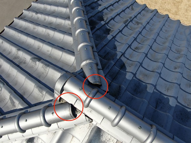 丸亀市　漆喰がなくなってしまった部分