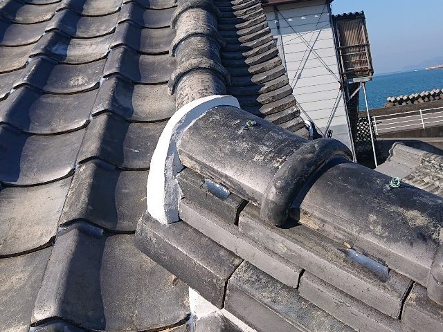 多度津町の漆喰の仕上げ状況