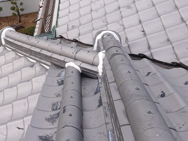 中間町の漆喰の補修状況