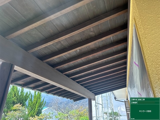 高松市　木部塗装2回目完了