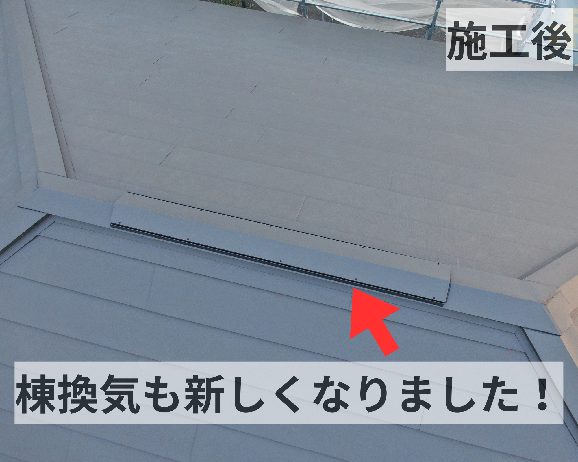 棟換気や棟板金も新しく