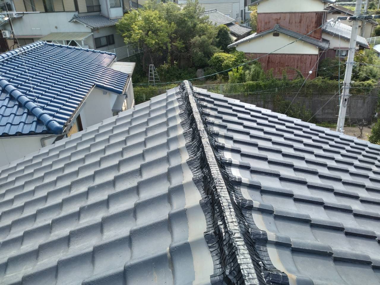 高松市　棟部分の下地の様子